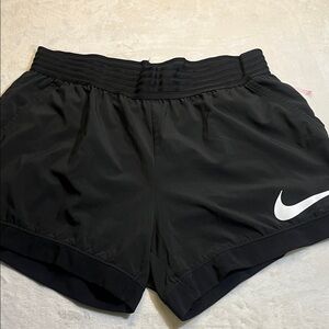 Nike Women's Black and White Athletic Shorts